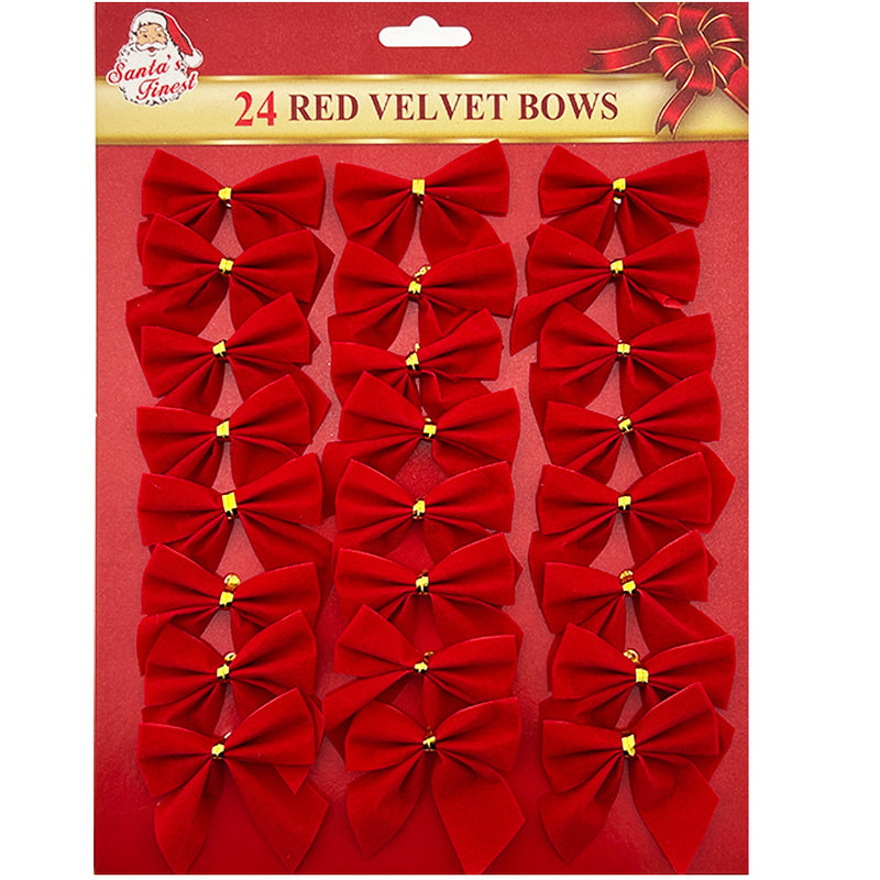 VELVET BOW SET OF 24