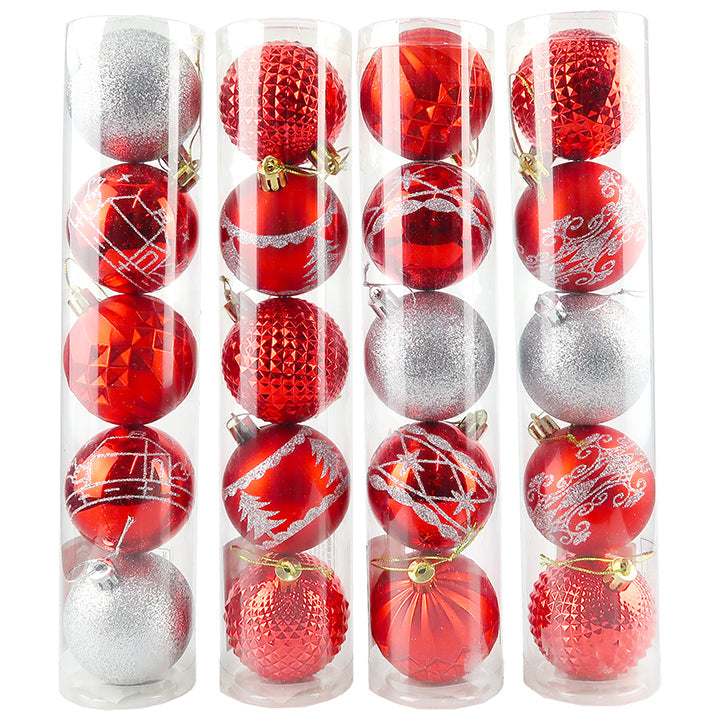 BALL TUBE DESIGN 6CM 5PC 4ASSTD WHR